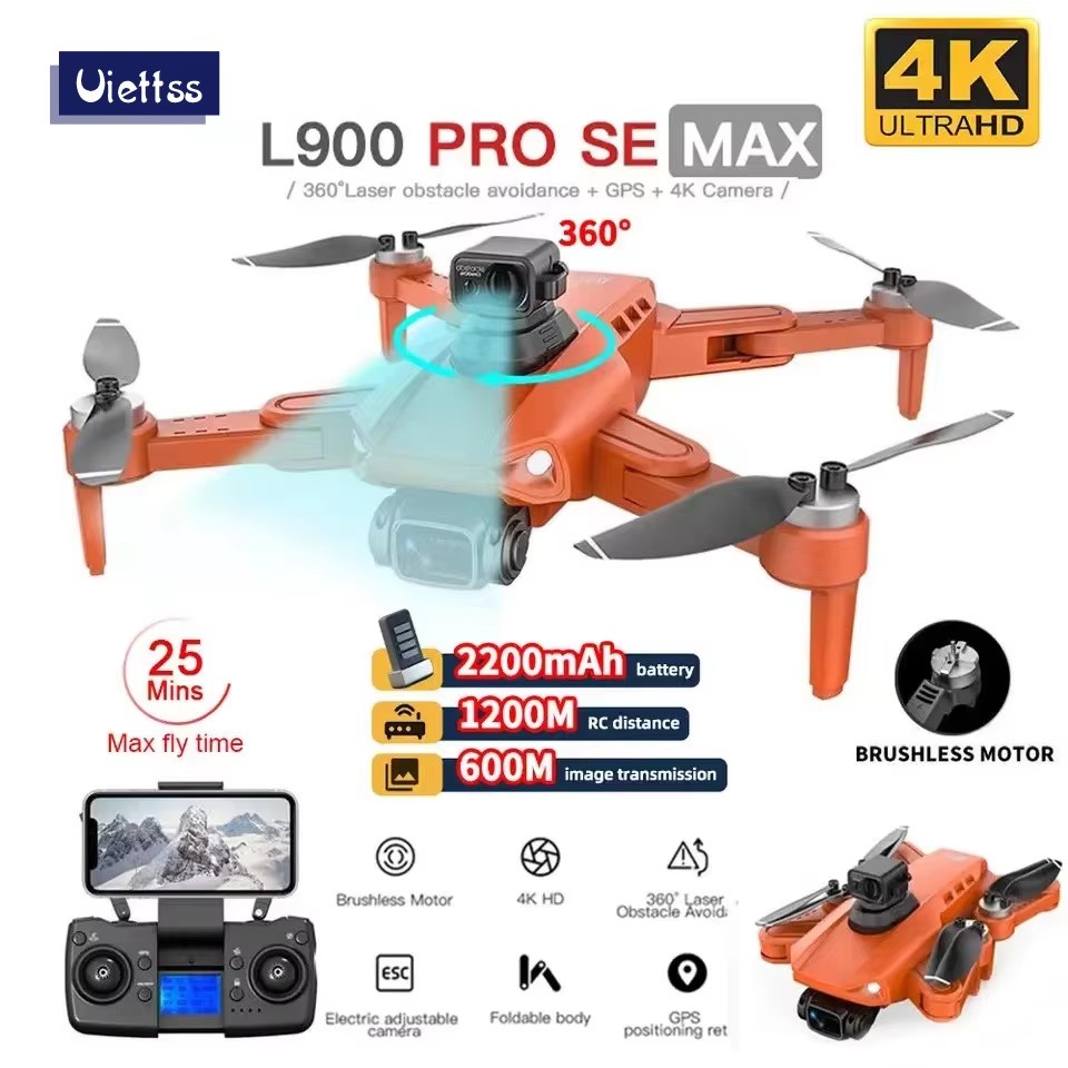 Drone Kit Vtol - L900โดรน4K แบบมืออาชีพพร้อมกล้อง5G WiFi 360สิ่งกีดขวาง FPV มอเตอร์ไร้แปรงโดรน